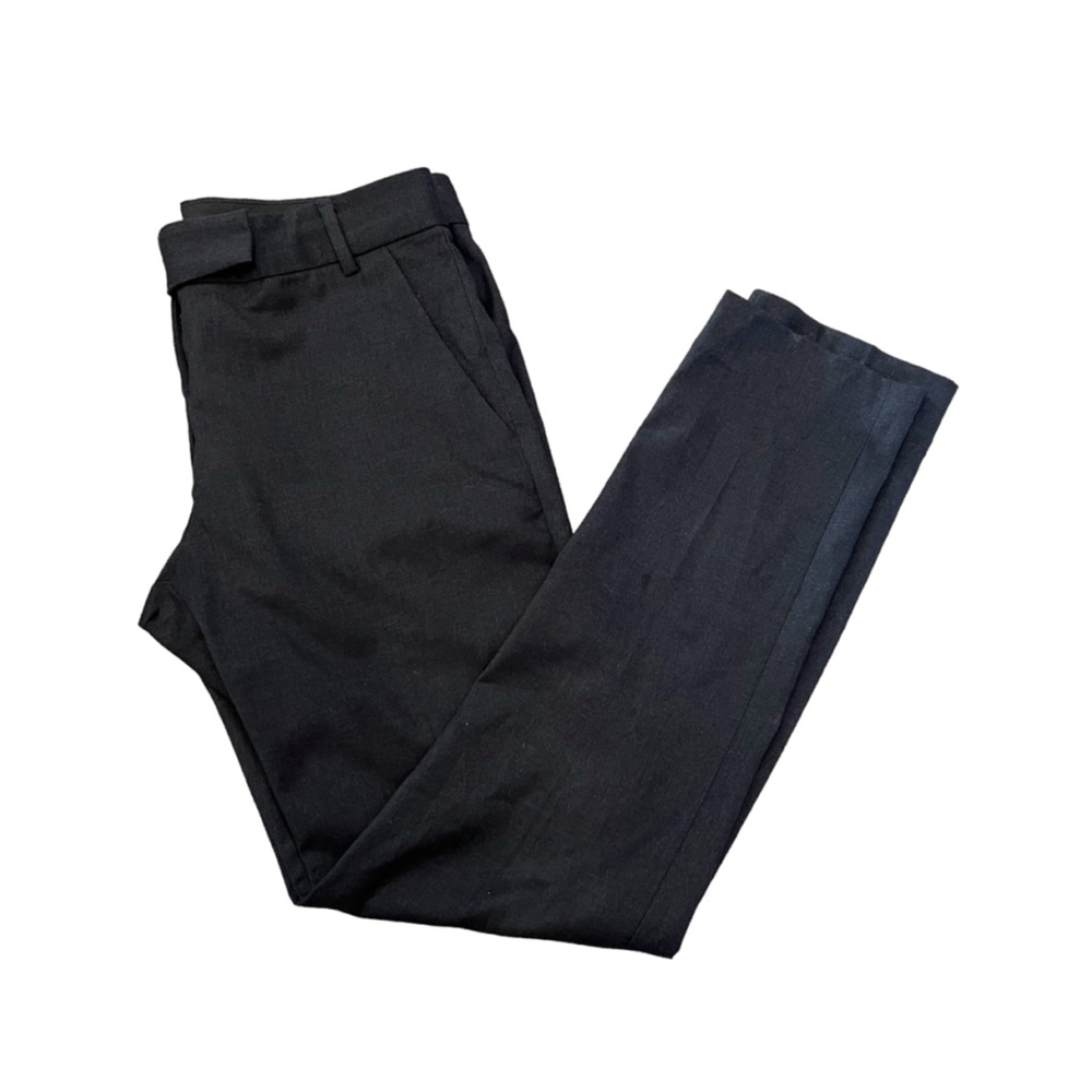 JOE FRESH Dark Grey Straight Leg Mid Rise Dress Pant Trouser 8